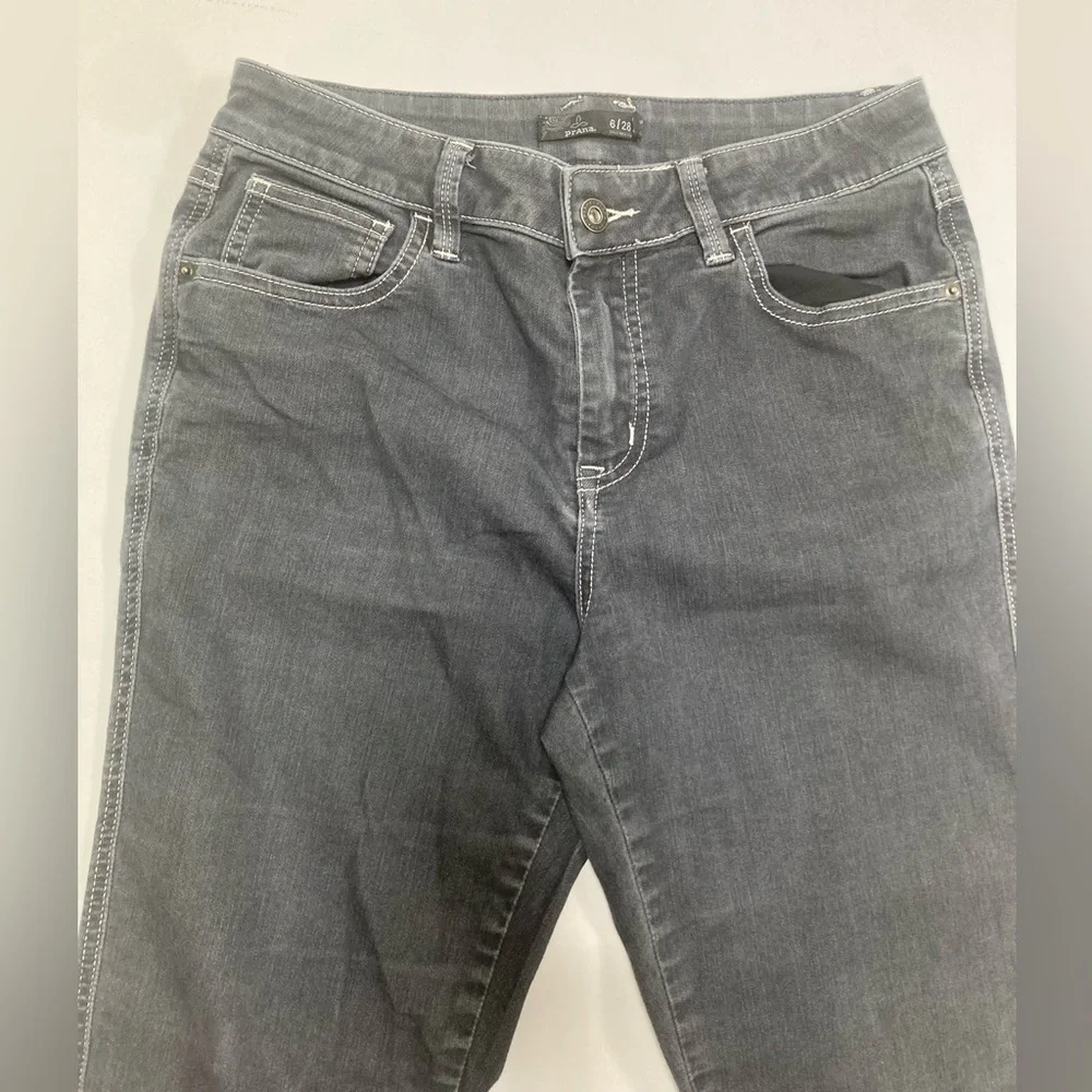 Prana Grey Faded Denim Skinny Jeans - Picture 3 of 7